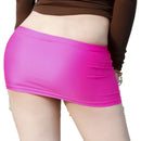 Minissaia feminina transparente de cintura baixa com cós elástico