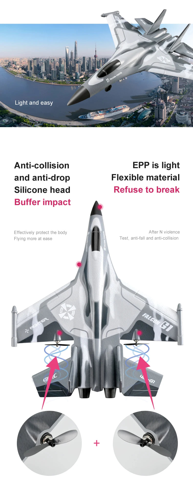 Drone Planador G1 para Iniciantes e Profissionais, 3 Canais, Aeronave RC, Controle Remoto, Lançamento Manual, Espuma, Elétrico, Avião para Uso Externo