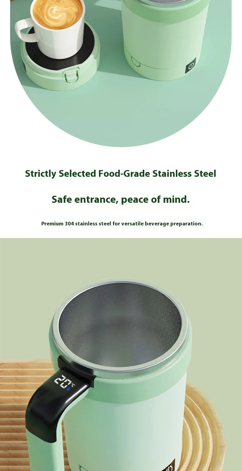 Caneca Inteligente com Medidor de Temperatura e Misturador Automático Magnético – Copo Elétrico Portátil para Café, Shake e Fitness