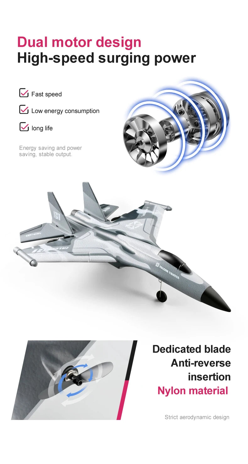 Drone Planador G1 para Iniciantes e Profissionais, 3 Canais, Aeronave RC, Controle Remoto, Lançamento Manual, Espuma, Elétrico, Avião para Uso Externo