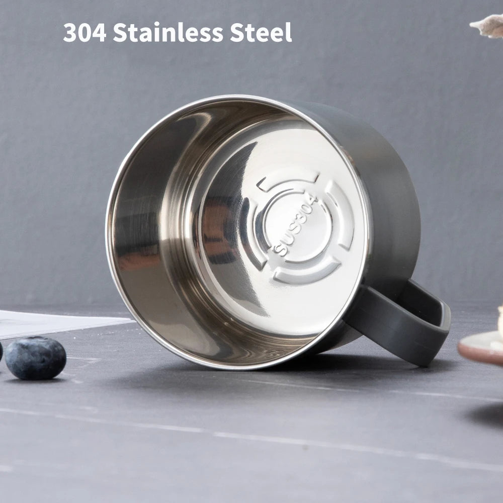 Caneca Térmica 400ml em Aço Inoxidável 304 – Portátil, com Tampa e Alça, Isolamento Térmico e Anti-Impacto