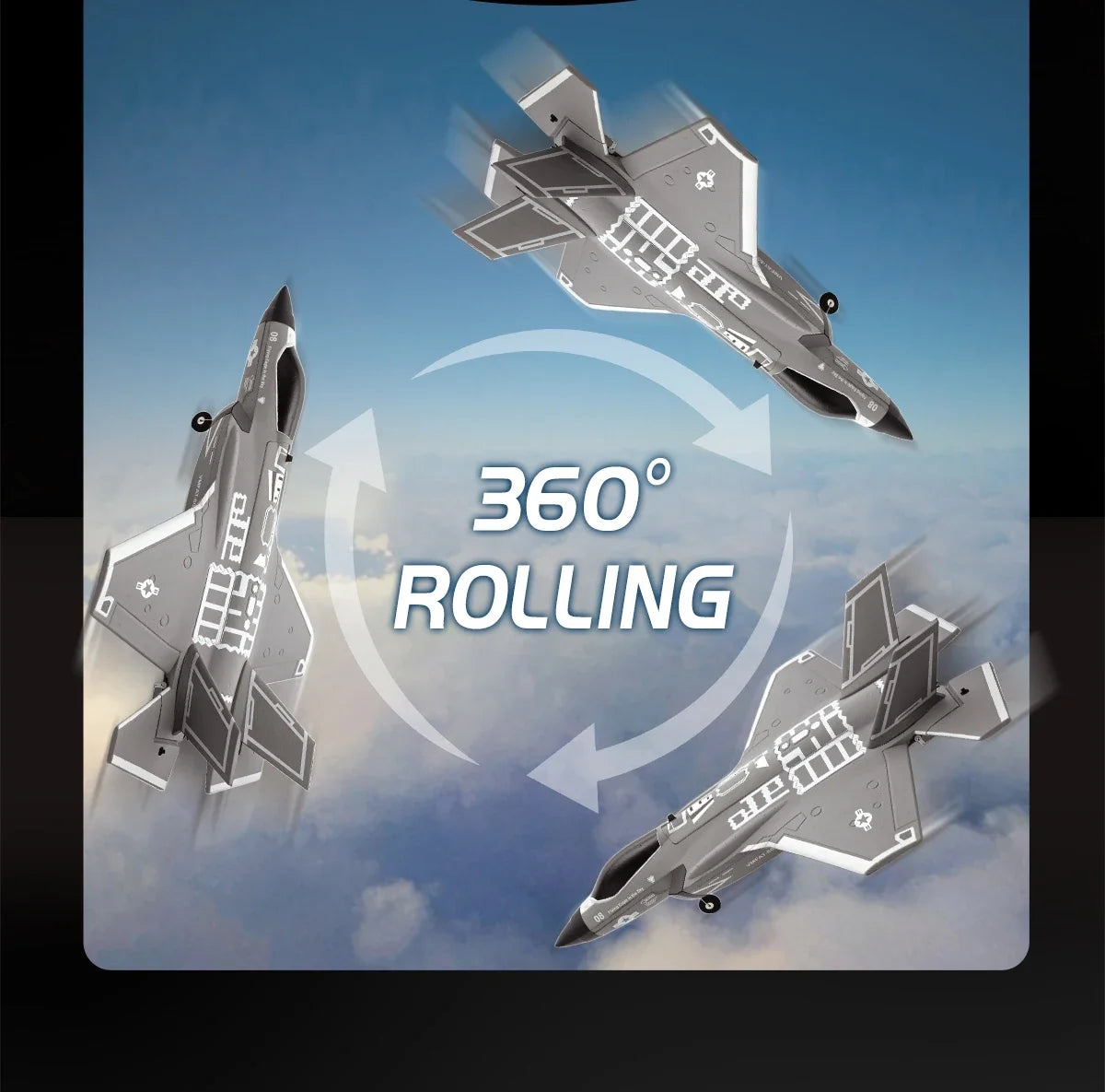 Avião RC F35 FX9635 – Jato 2.4G 4 Canais com Motor Brushless | Presente Ideal para Adultos e Jovens