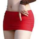 Minissaia feminina transparente de cintura baixa com cós elástico