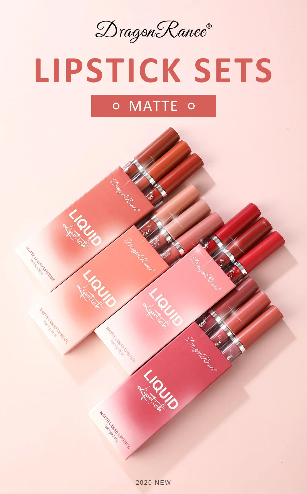 Kit 3 Batons Líquidos Matte Longa Duração – Maquiagem Feminina à Prova d’Água