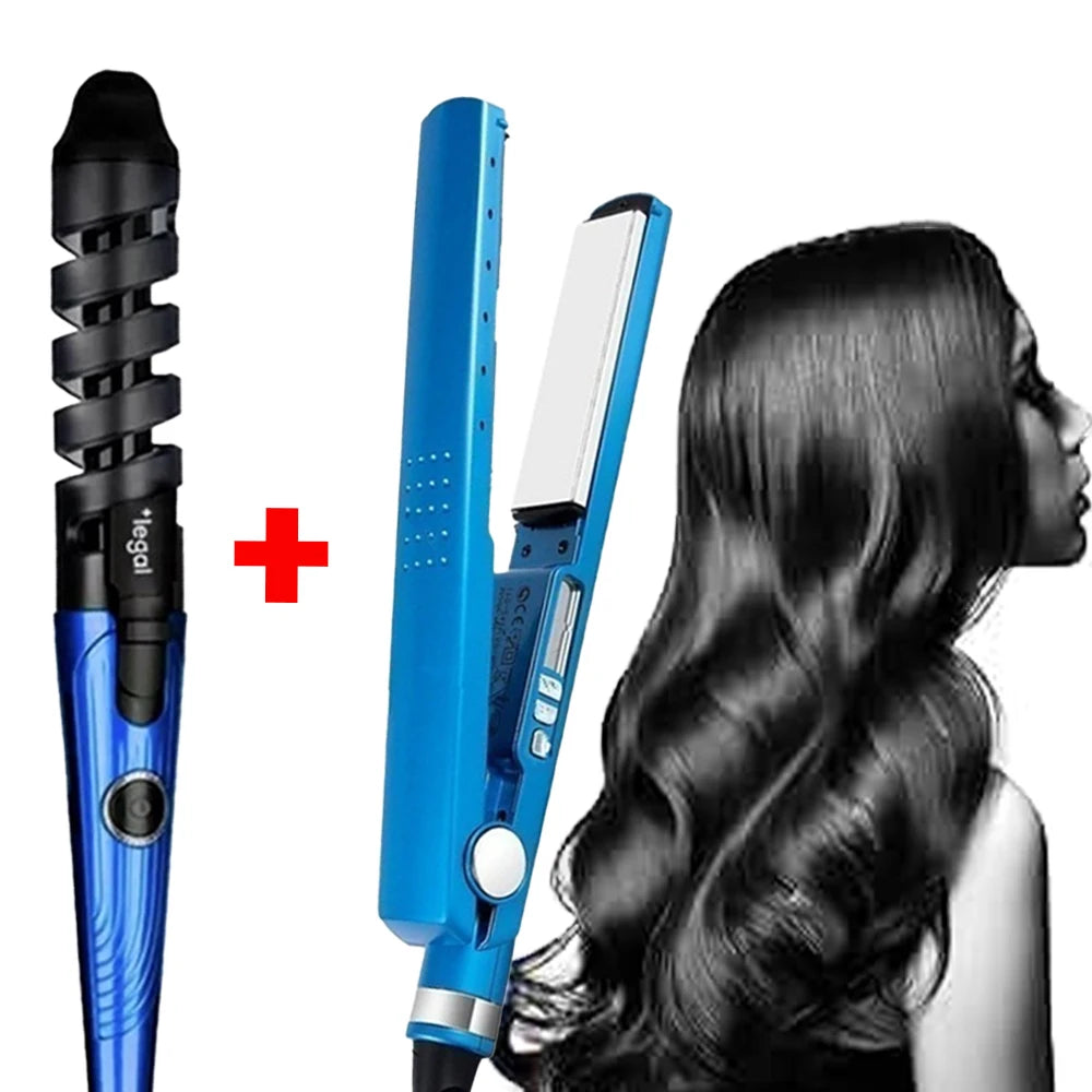 Kit Chapinha Profissional Titânio Bivolt 110V/220V com Escova Modeladora para Alisamento Rápido