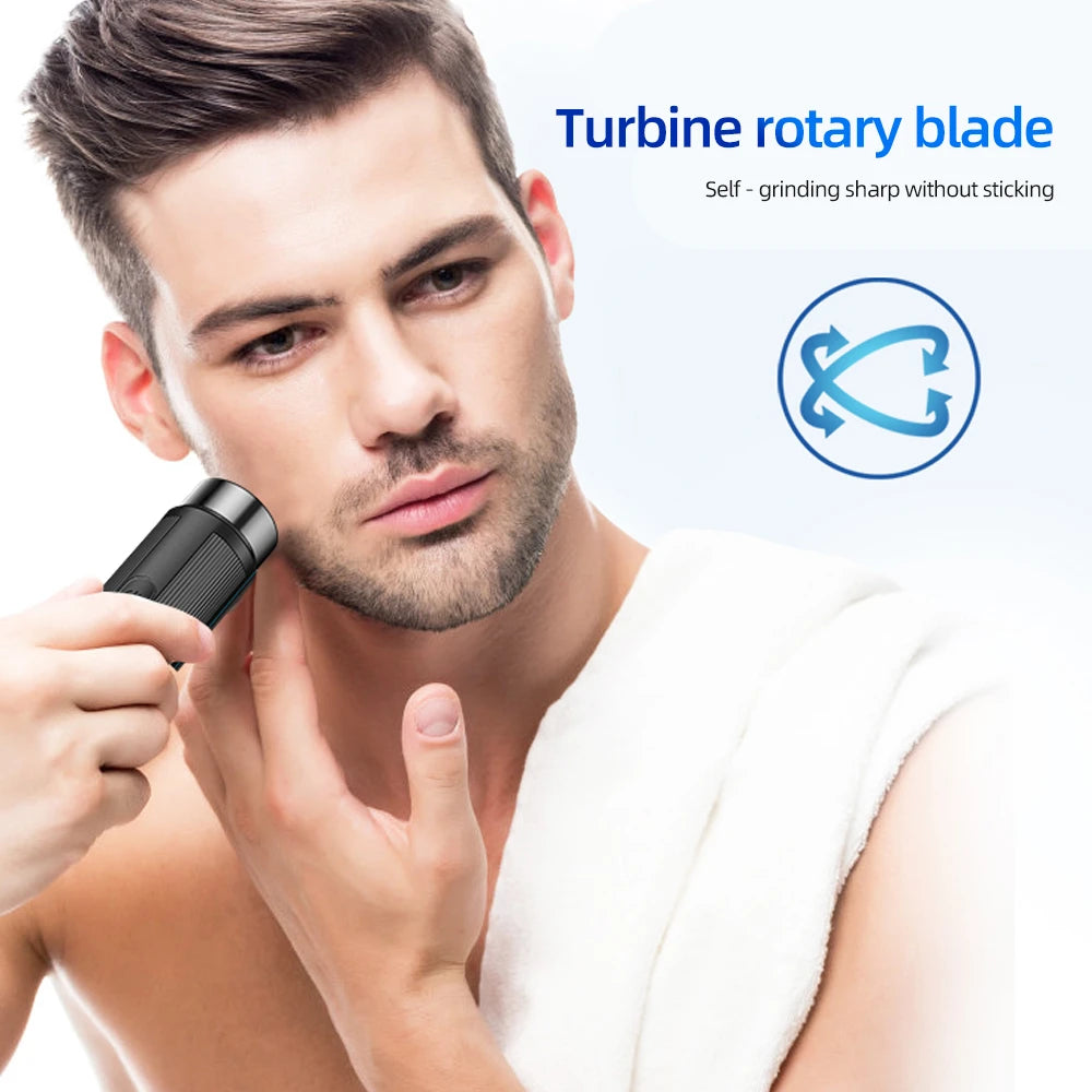 Mini Barbeador Elétrico Recarregável Portátil para Homens e Mulheres