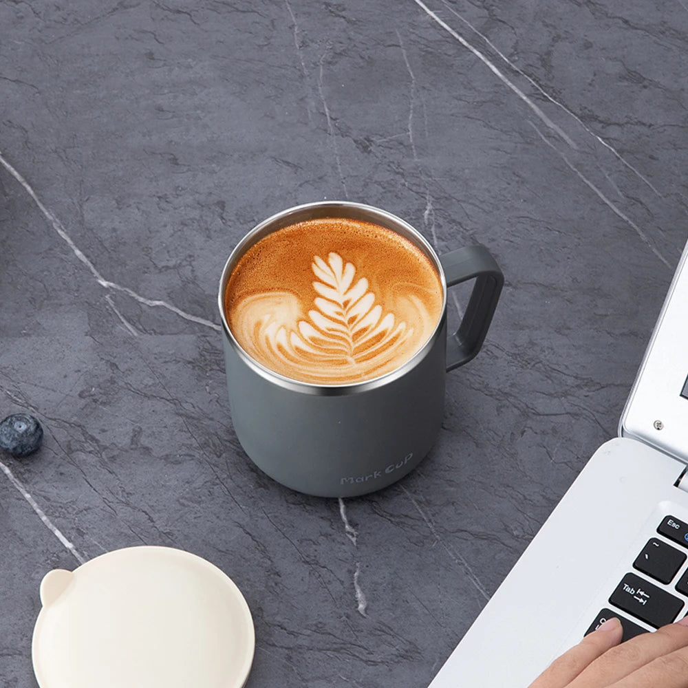 Caneca Térmica 400ml em Aço Inoxidável 304 – Portátil, com Tampa e Alça, Isolamento Térmico e Anti-Impacto