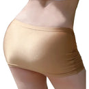 Minissaia feminina transparente de cintura baixa com cós elástico