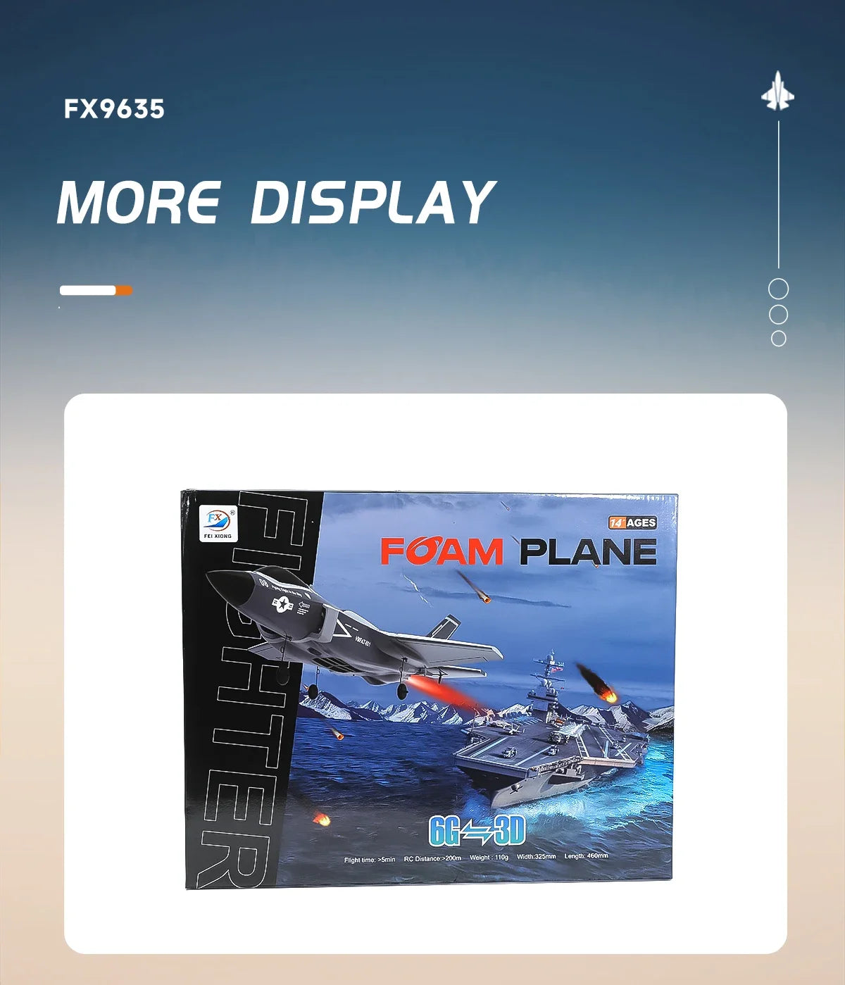 Avião RC F35 FX9635 – Jato 2.4G 4 Canais com Motor Brushless | Presente Ideal para Adultos e Jovens