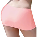 Minissaia feminina transparente de cintura baixa com cós elástico