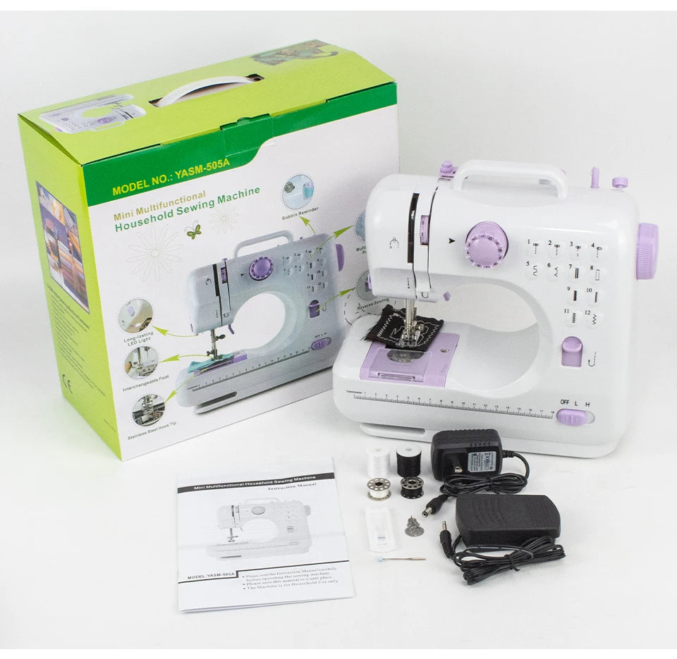 Mini Máquina de Costura Portátil 12 Pontos