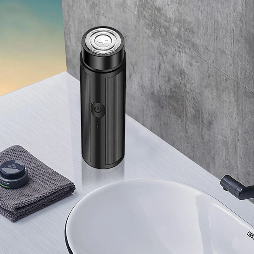 Mini Barbeador Elétrico Recarregável Portátil para Homens e Mulheres
