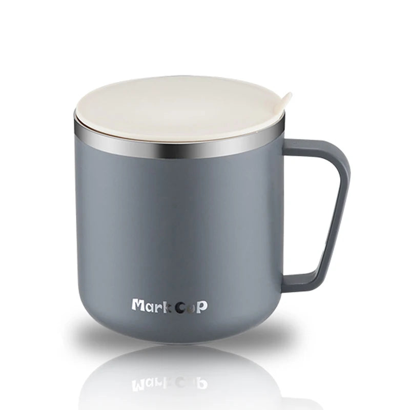 Caneca Térmica 400ml em Aço Inoxidável 304 – Portátil, com Tampa e Alça, Isolamento Térmico e Anti-Impacto