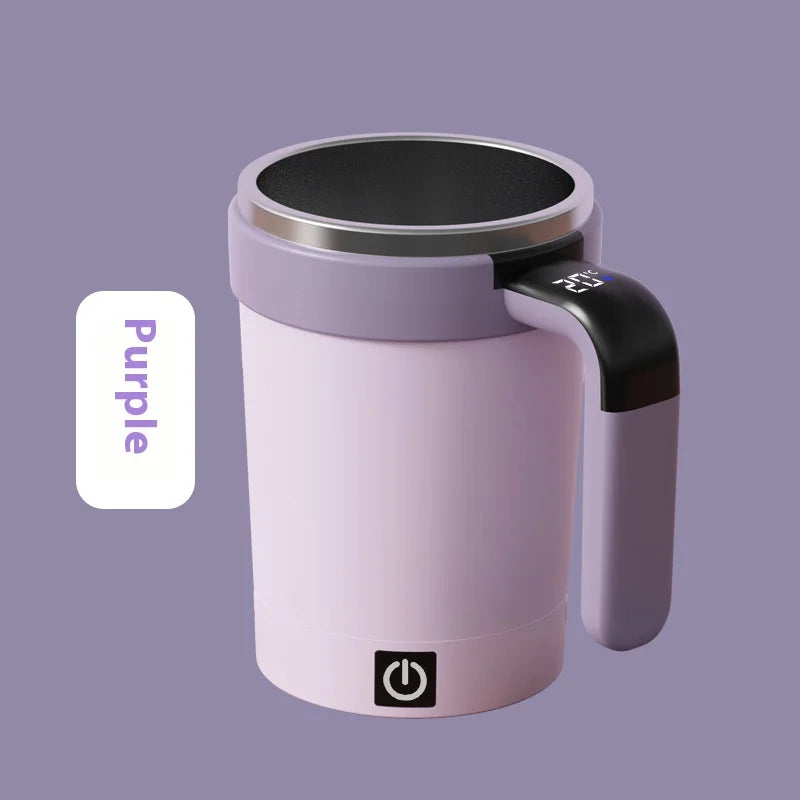 Caneca Inteligente com Medidor de Temperatura e Misturador Automático Magnético – Copo Elétrico Portátil para Café, Shake e Fitness
