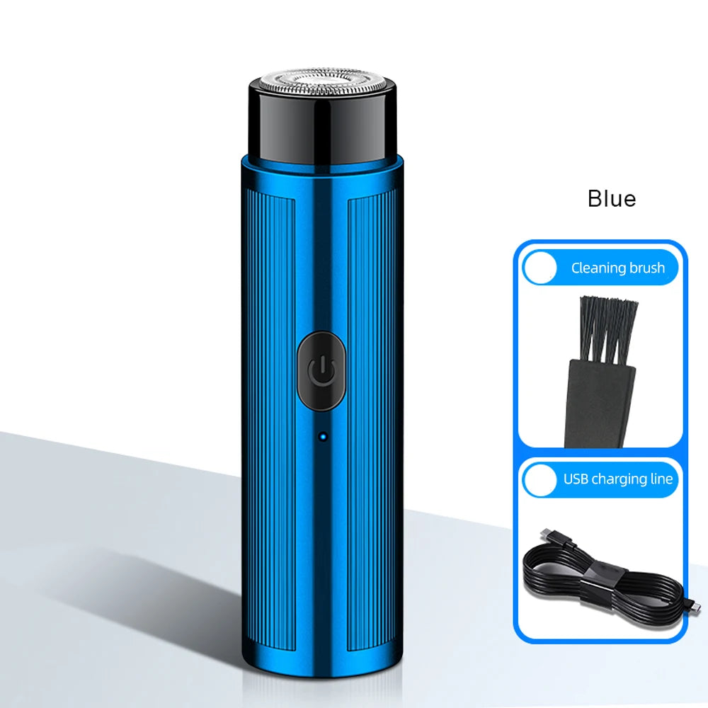 Mini Barbeador Elétrico Recarregável Portátil para Homens e Mulheres