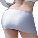 Minissaia feminina transparente de cintura baixa com cós elástico