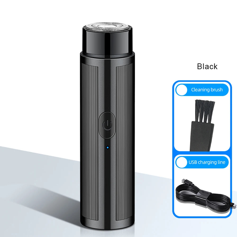 Mini Barbeador Elétrico Recarregável Portátil para Homens e Mulheres