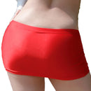 Minissaia feminina transparente de cintura baixa com cós elástico