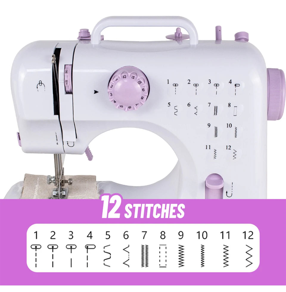 Mini Máquina de Costura Portátil 12 Pontos