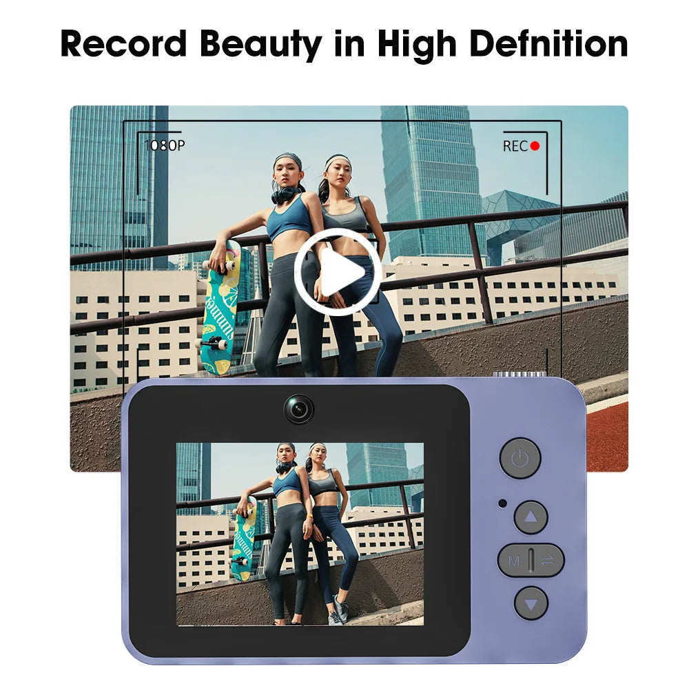 Câmera Digital 4K para Selfie e Vlog – Zoom 8X, Full HD 1080p, Mini Retro CCD, Ideal para Viagens e Estudantes