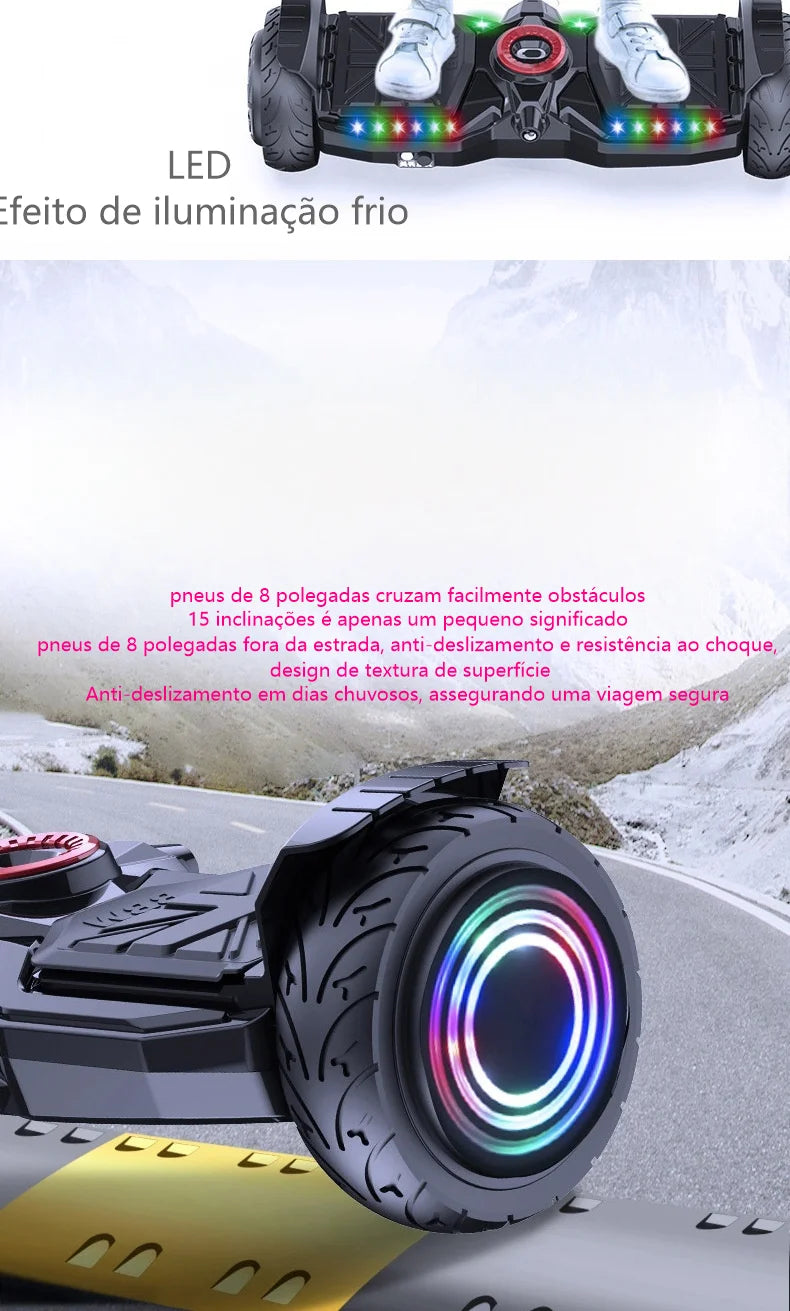 Hoverboard Elétrico Auto Equilíbrio Scooter Elétrica com Frete Grátis