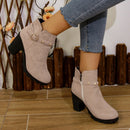 Botas femininas elegantes – salto alto, amarração e design europeu. Entrega rápida.