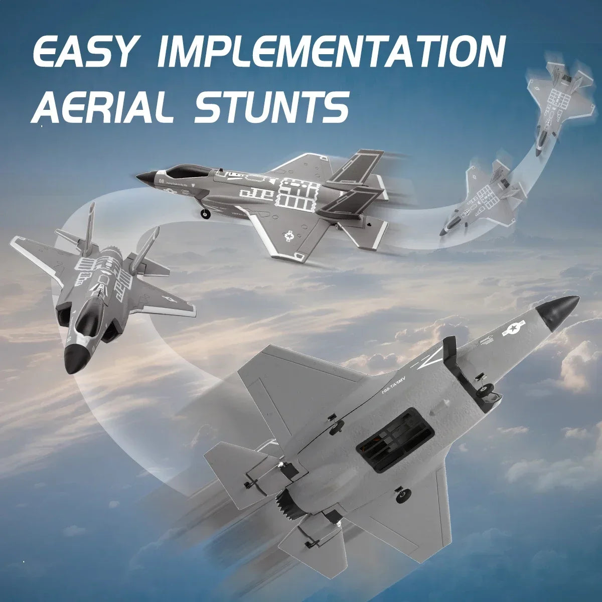 Avião RC F35 FX9635 – Jato 2.4G 4 Canais com Motor Brushless | Presente Ideal para Adultos e Jovens