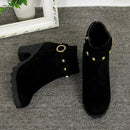 Botas femininas elegantes – salto alto, amarração e design europeu. Entrega rápida.