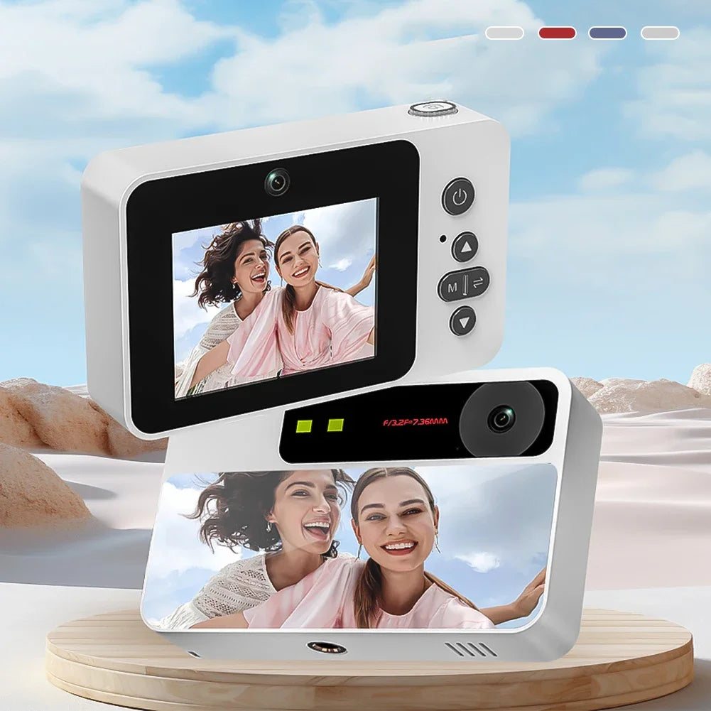 Câmera Digital 4K para Selfie e Vlog – Zoom 8X, Full HD 1080p, Mini Retro CCD, Ideal para Viagens e Estudantes