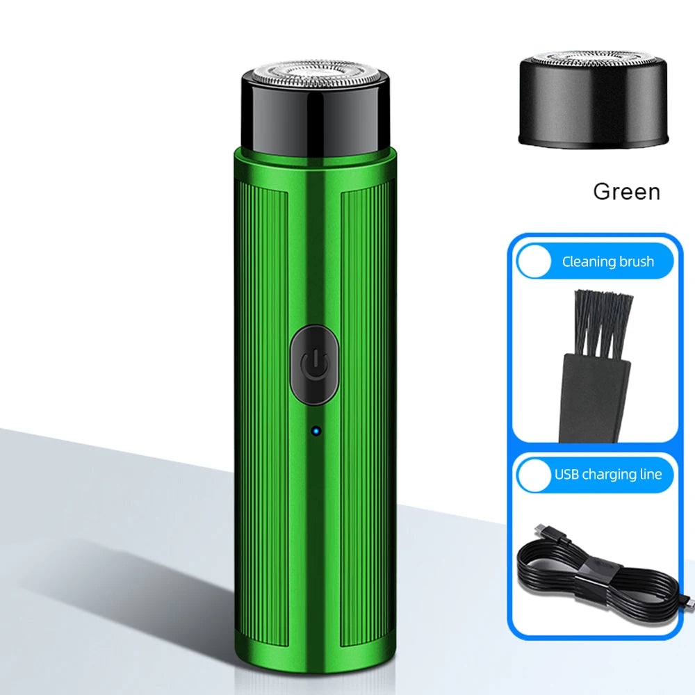 Mini Barbeador Elétrico Recarregável Portátil para Homens e Mulheres