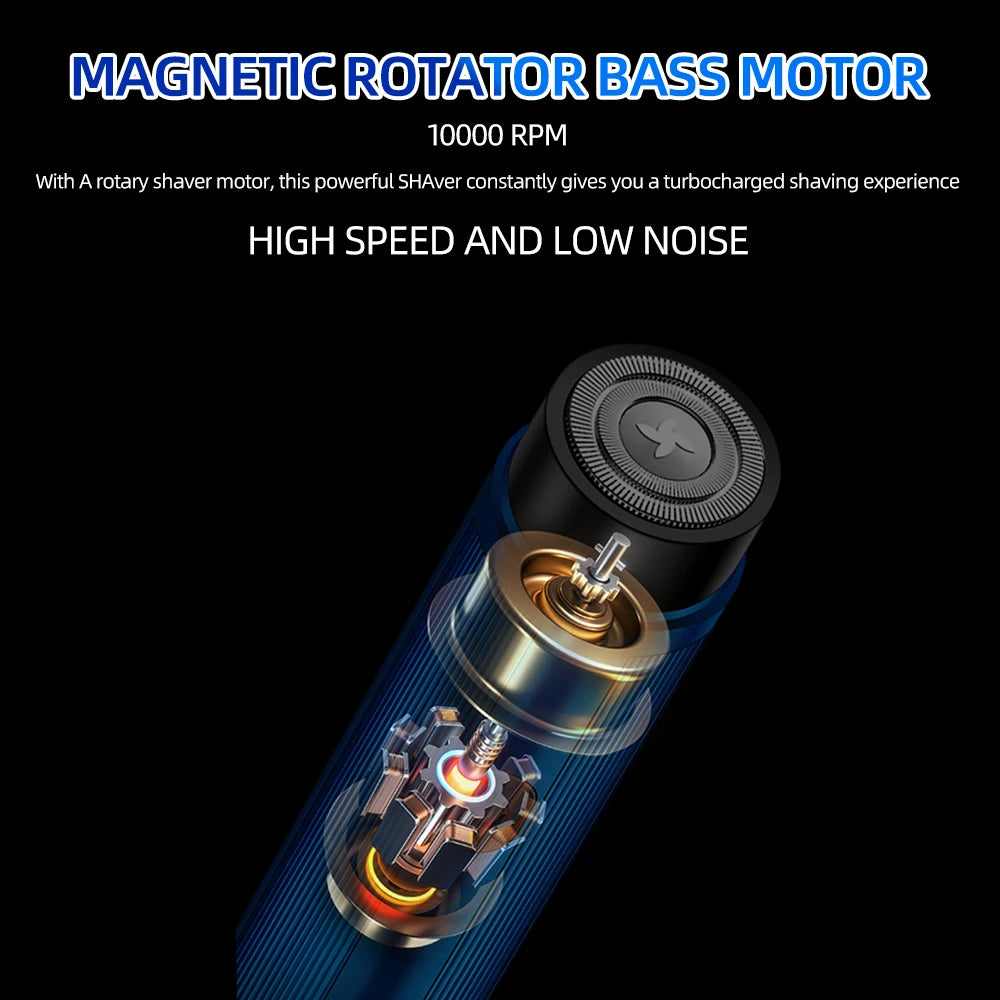 Mini Barbeador Elétrico Recarregável Portátil para Homens e Mulheres