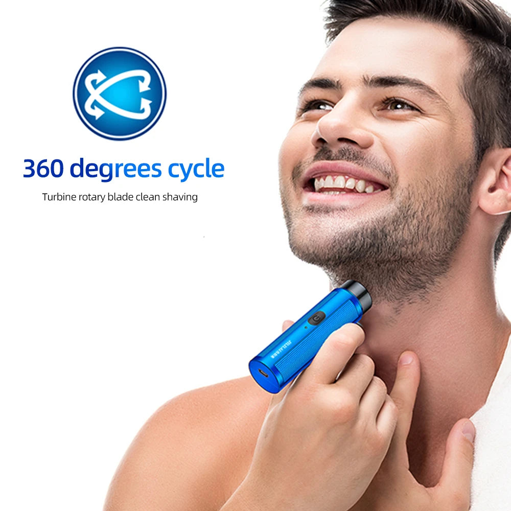 Mini Barbeador Elétrico Recarregável Portátil para Homens e Mulheres
