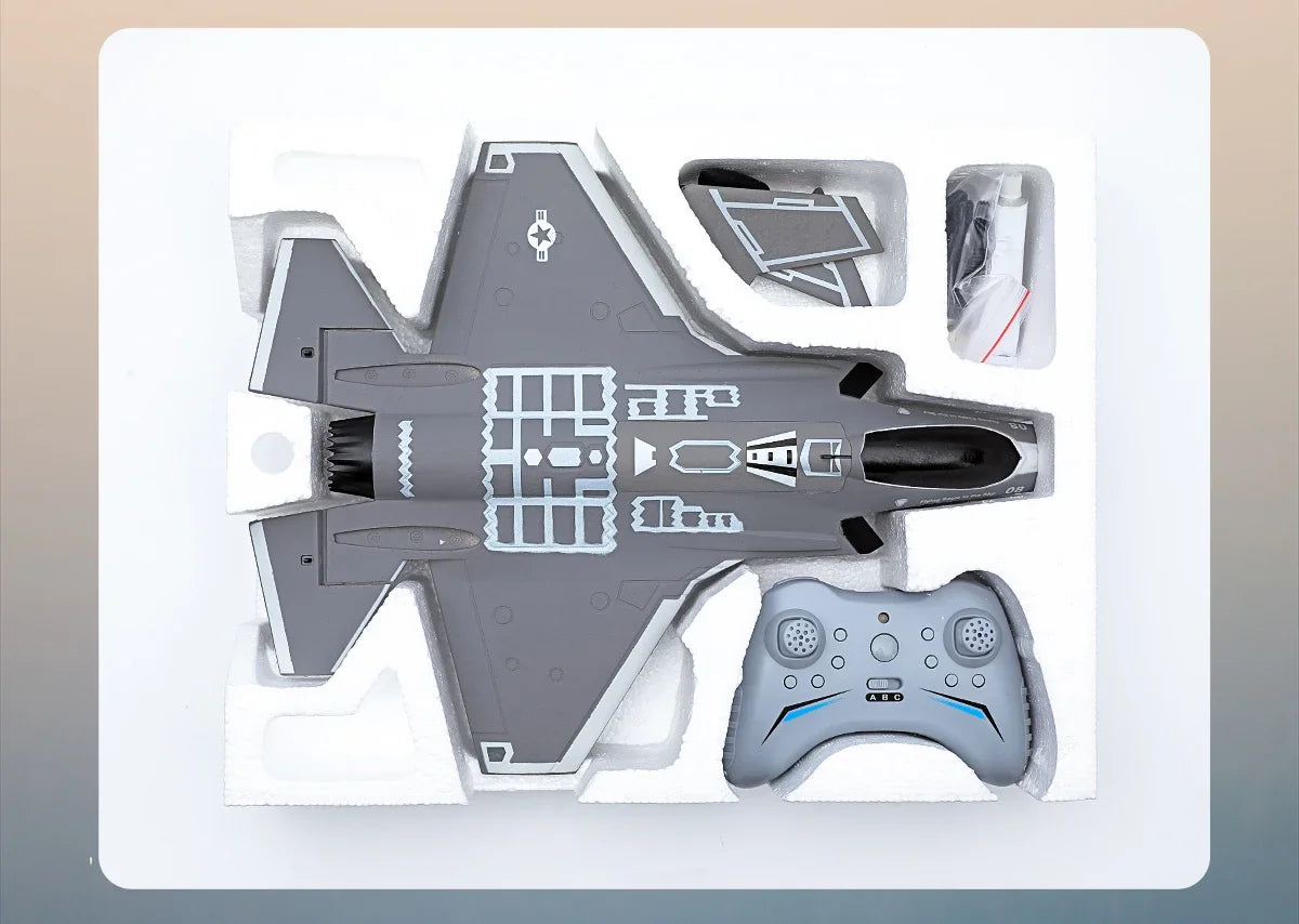 Avião RC F35 FX9635 – Jato 2.4G 4 Canais com Motor Brushless | Presente Ideal para Adultos e Jovens