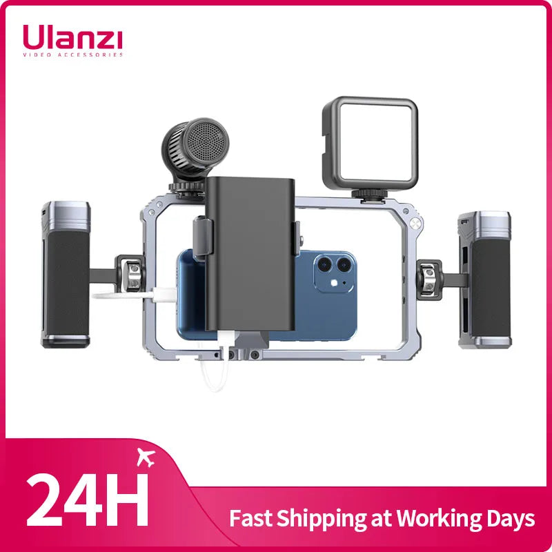 Ulanzi Rig Universal para Smartphone – Suporte com Dupla Empunhadura para Vlog, Vídeos e Fotografia (iPhone e Android)