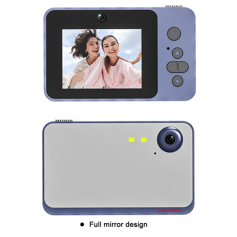 Câmera Digital 4K para Selfie e Vlog – Zoom 8X, Full HD 1080p, Mini Retro CCD, Ideal para Viagens e Estudantes