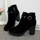 Botas femininas elegantes – salto alto, amarração e design europeu. Entrega rápida.