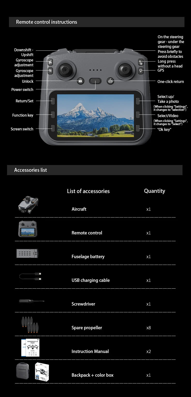 Drone Profissional L600 Pro Max – Câmera 8K, Gimbal 3 Eixos, Wi-Fi, Evitação de Obstáculos 360°, Tela Grande, FPV, Motor Brushless