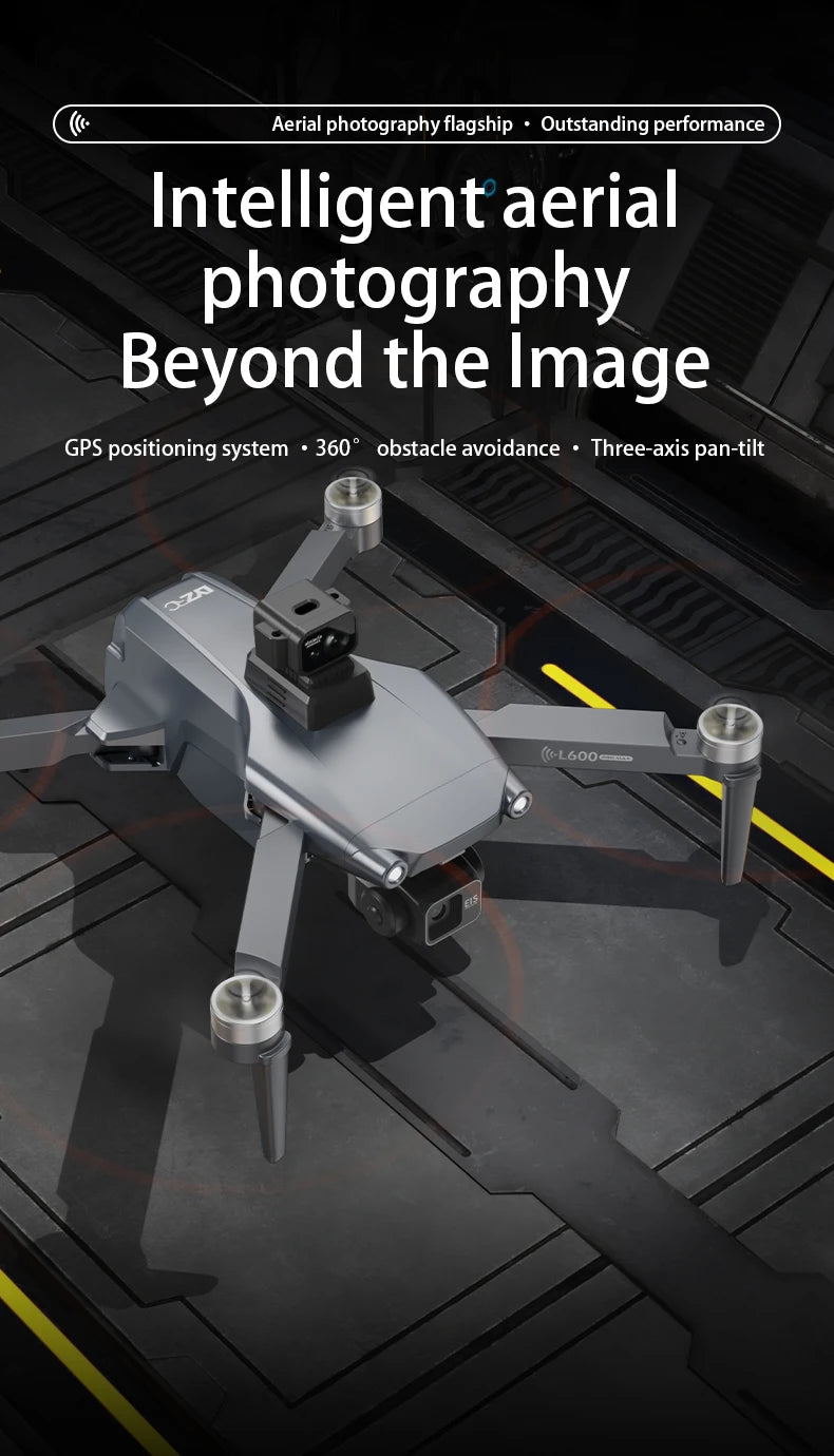 Drone Profissional L600 Pro Max – Câmera 8K, Gimbal 3 Eixos, Wi-Fi, Evitação de Obstáculos 360°, Tela Grande, FPV, Motor Brushless