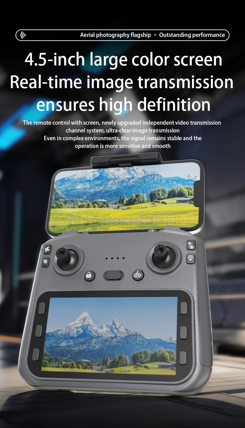 Drone Profissional L600 Pro Max – Câmera 8K, Gimbal 3 Eixos, Wi-Fi, Evitação de Obstáculos 360°, Tela Grande, FPV, Motor Brushless