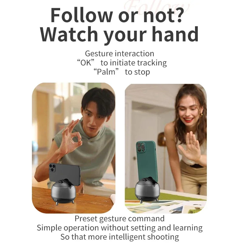 Q8 Auto Face Tracking Gimbal Estabilizador AI Follow-Up Vídeo Tripé Telefone Tablet Rastreamento Suporte 360 Rotação Selfie Stick