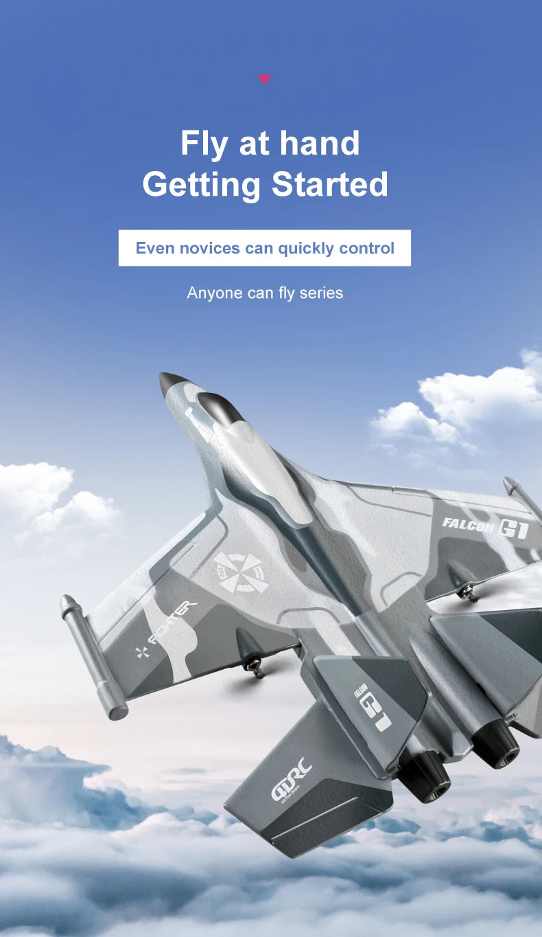 Drone Planador G1 para Iniciantes e Profissionais, 3 Canais, Aeronave RC, Controle Remoto, Lançamento Manual, Espuma, Elétrico, Avião para Uso Externo