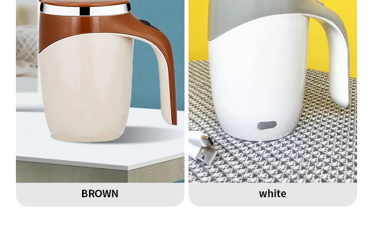 Caneca Misturadora Automática Elétrica Recarregável – Copo de Café Portátil em Aço Inoxidável com Sistema Magnético Giratório