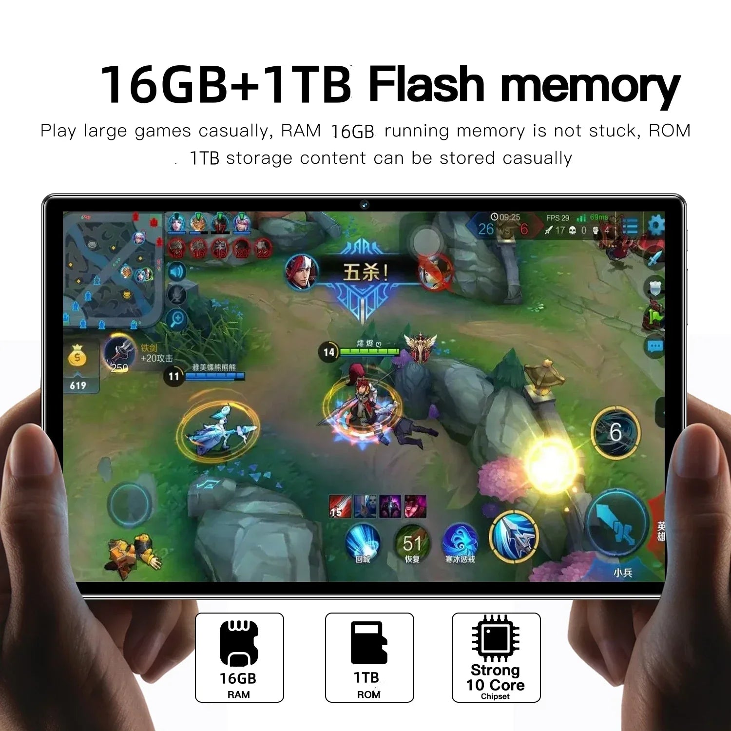 Tablet Pad 15 Pro 2025 – Android 14, 22GB RAM + 2TB, Snapdragon 888, 5G, Dual SIM, Wi-Fi, Tela HD 4K (Edição Global)