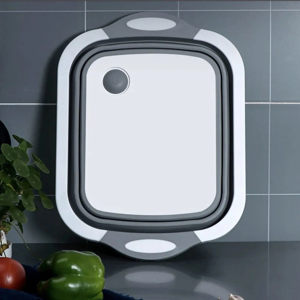 Tábua de Corte Dobrável 3 em 1 com Escorredor – Multifuncional para Cozinha