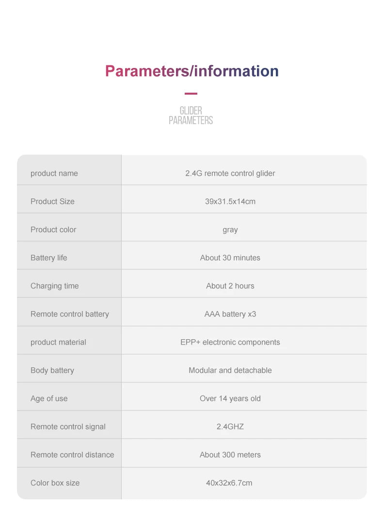 Drone Planador G1 para Iniciantes e Profissionais, 3 Canais, Aeronave RC, Controle Remoto, Lançamento Manual, Espuma, Elétrico, Avião para Uso Externo