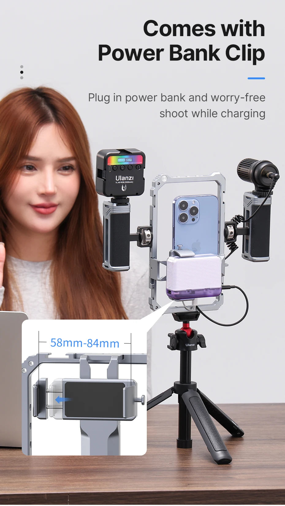 Ulanzi Rig Universal para Smartphone – Suporte com Dupla Empunhadura para Vlog, Vídeos e Fotografia (iPhone e Android)