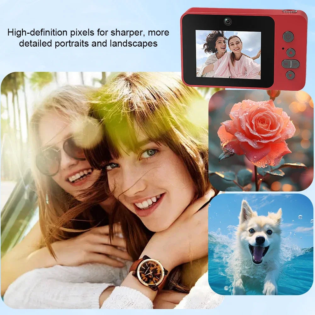 Câmera Digital 4K para Selfie e Vlog – Zoom 8X, Full HD 1080p, Mini Retro CCD, Ideal para Viagens e Estudantes