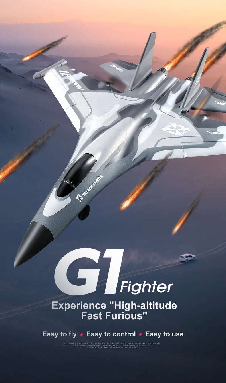 Drone Planador G1 para Iniciantes e Profissionais, 3 Canais, Aeronave RC, Controle Remoto, Lançamento Manual, Espuma, Elétrico, Avião para Uso Externo