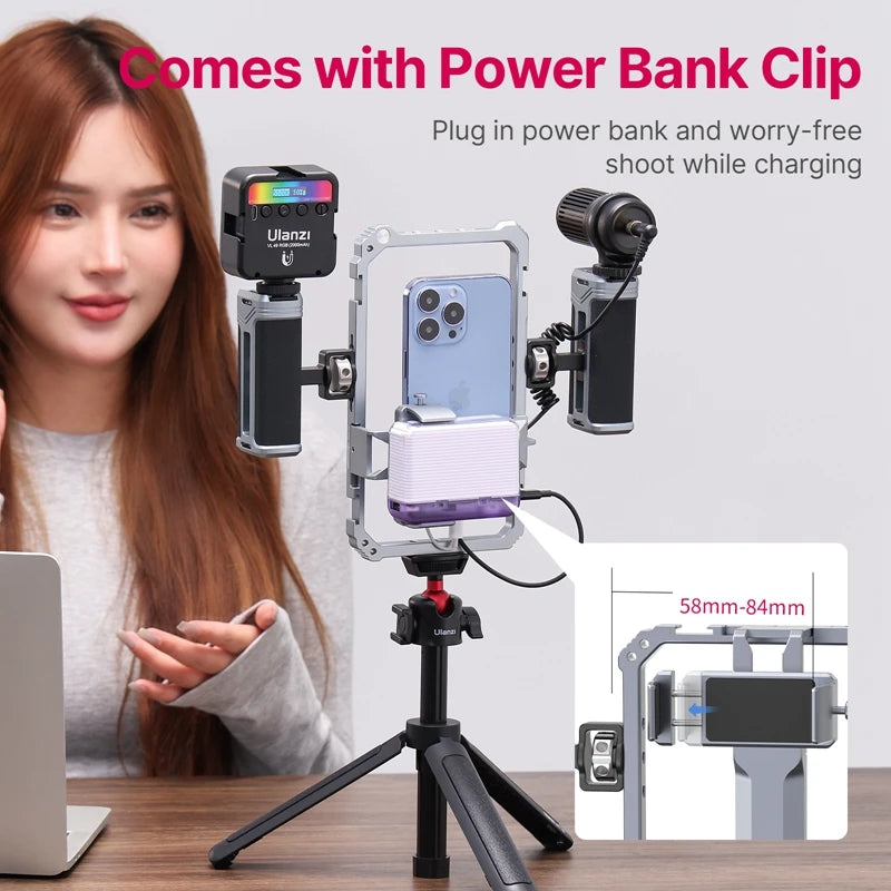 Ulanzi Rig Universal para Smartphone – Suporte com Dupla Empunhadura para Vlog, Vídeos e Fotografia (iPhone e Android)