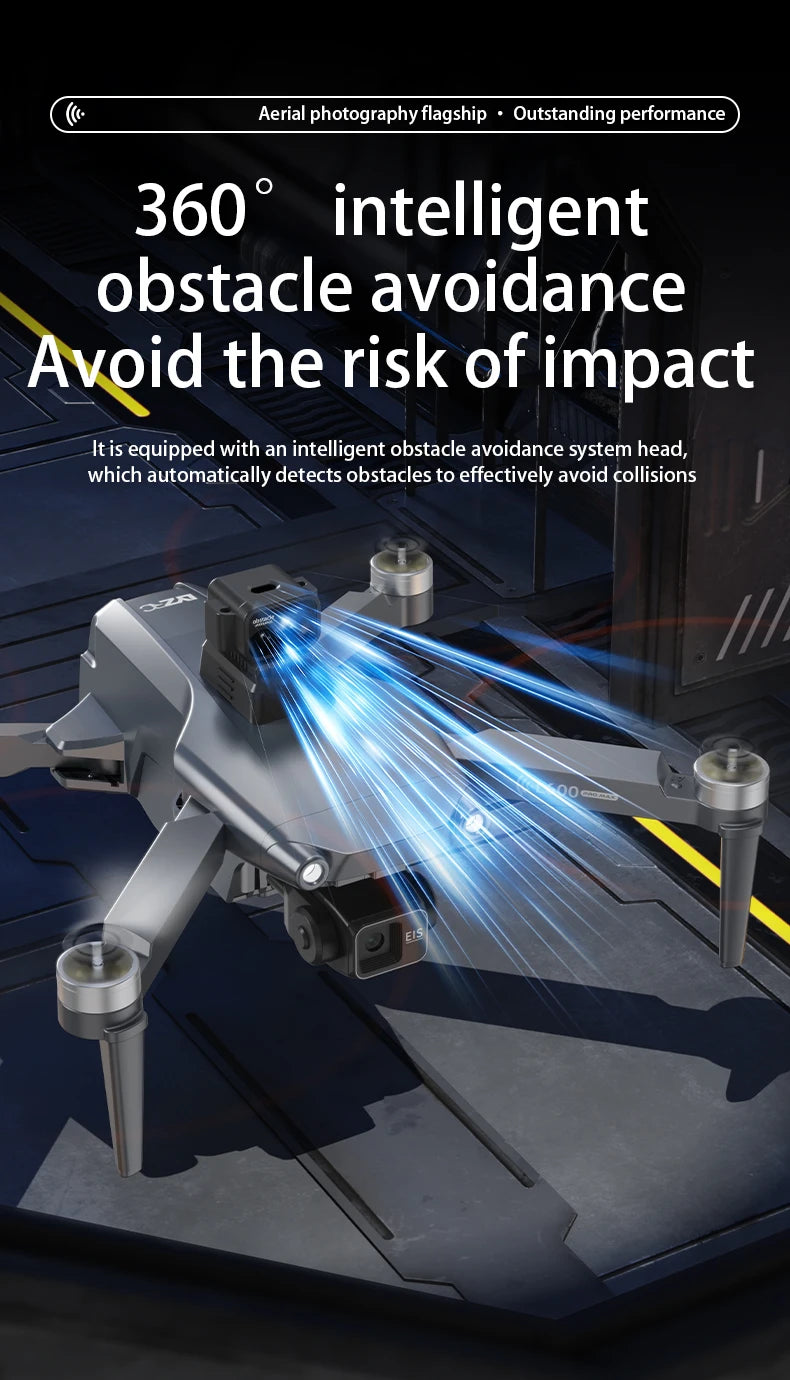 Drone Profissional L600 Pro Max – Câmera 8K, Gimbal 3 Eixos, Wi-Fi, Evitação de Obstáculos 360°, Tela Grande, FPV, Motor Brushless